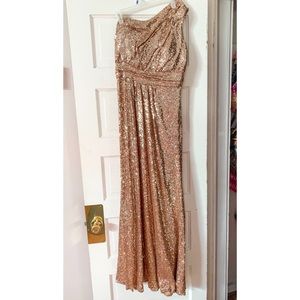 Revelry Gold Sequin Bridesmaid Dress